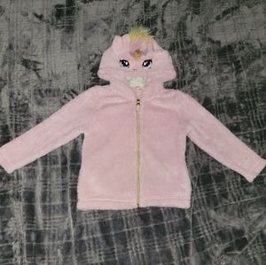 Pink Furry Unicorn Jacket Size 4/6